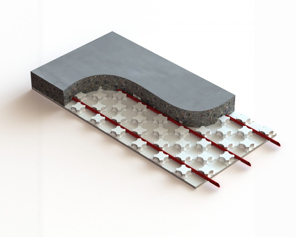 Heat-Sheet R4 Panel With Piping & Concrete Installed