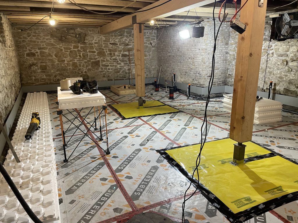 Subterra Plus® provides a tight, resilient barrier over the inverted panels — locking out moisture and air while setting the stage for radon resistance.